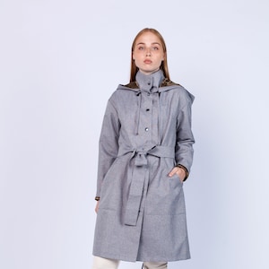 Waterproof Coat for Women, Lightweight & Breathable Outdoor Jacket, Unique Raincoat with Gray Color Fashion Raincoat HONDURAS 2T-336
