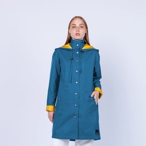 NEW Gorgeous Blue-Green Hooded Stylish Waterproof Women’s RAINCOAT – Lightweight, Chic, &  Victorian Rain coat for Ladies  &quot;GUATEMALA&quot; 146