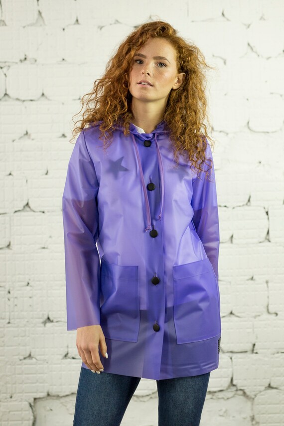 purple raincoat womens