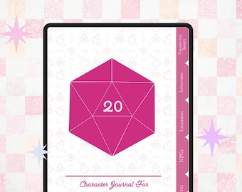 Digital Character Journal for DnD 5E - For Goodnotes and Penly - Pink