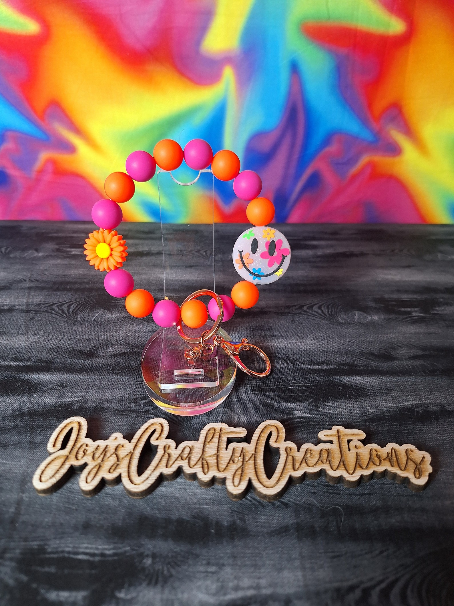 USA Keychain Wristlet, Purple Orange Wristlet, Shi Show Supervisor