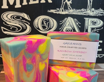 Rainbow Sherbet Goat Milk Soap