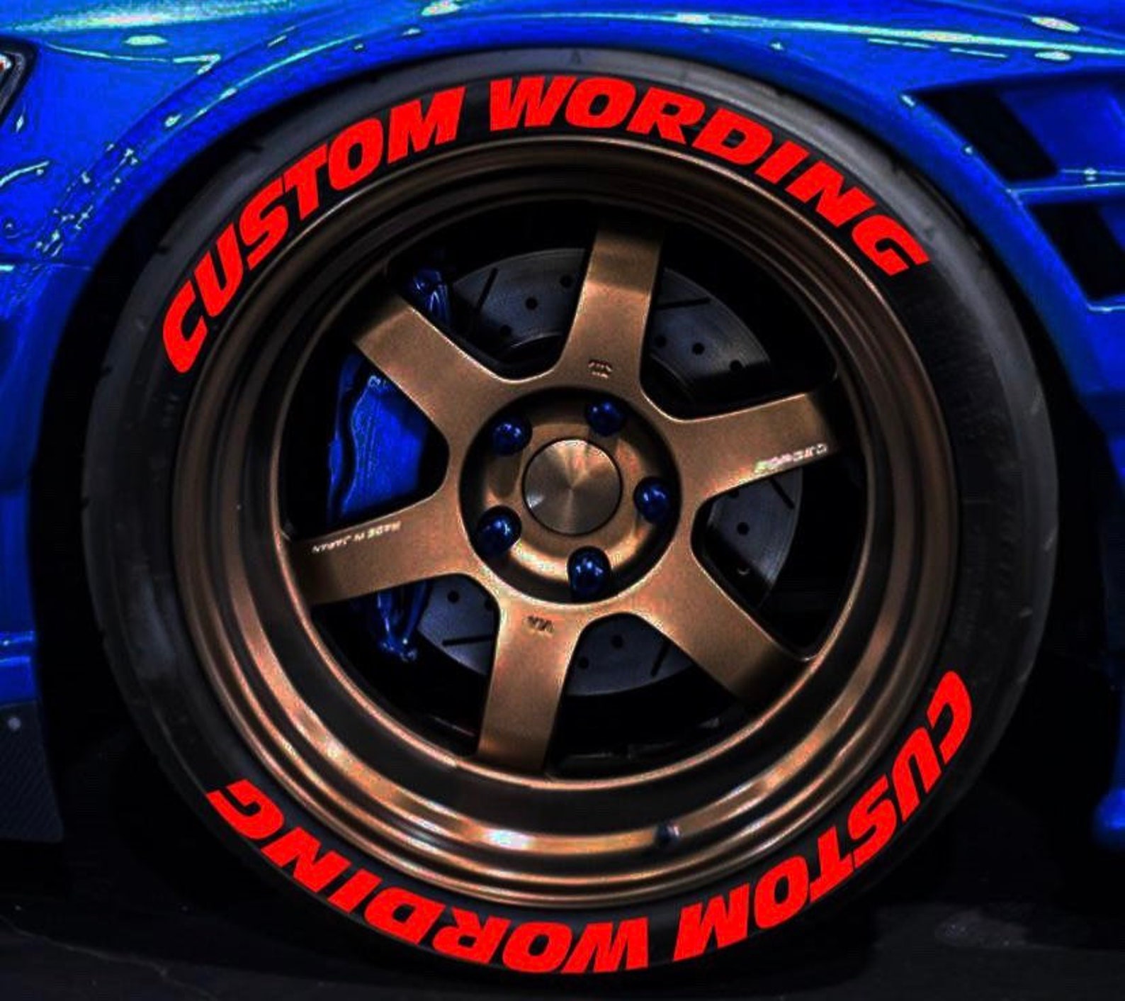 Custom Tire Letters Custom Wording Red Etsy