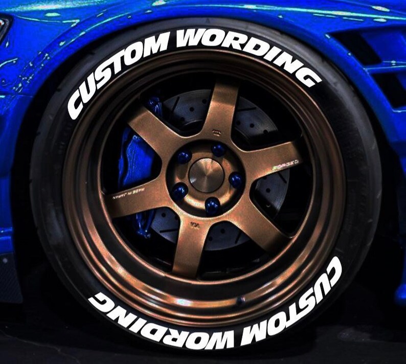 Custom writing on tires image