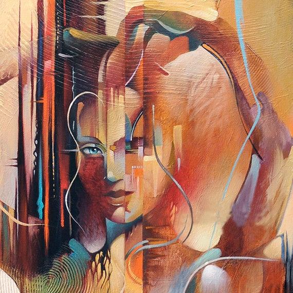 Black Beauty Colorful African Abstract Women Painting Print | Etsy