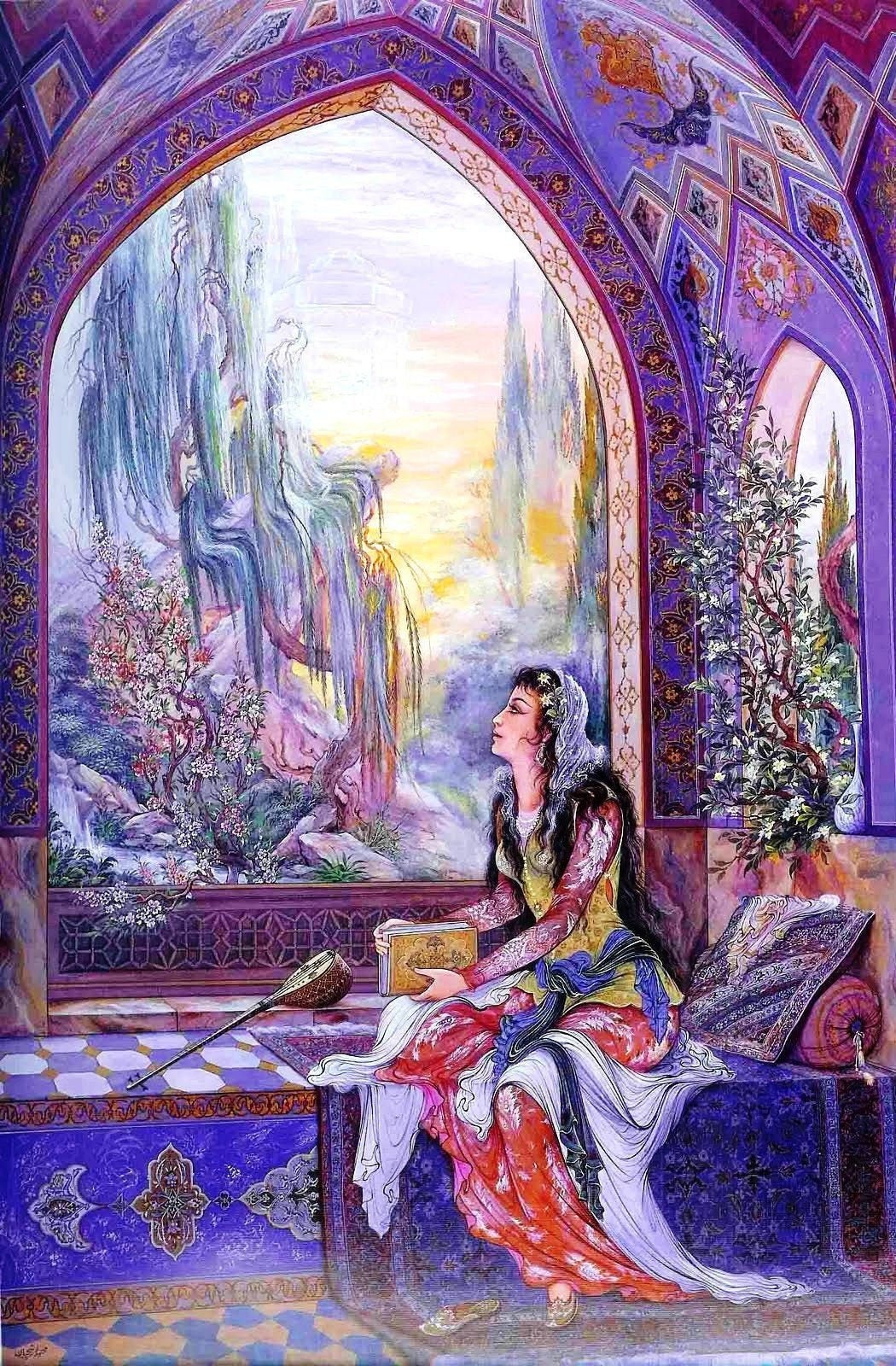Persian Classical Art Farshchian Painting Print Wall Decor Etsy