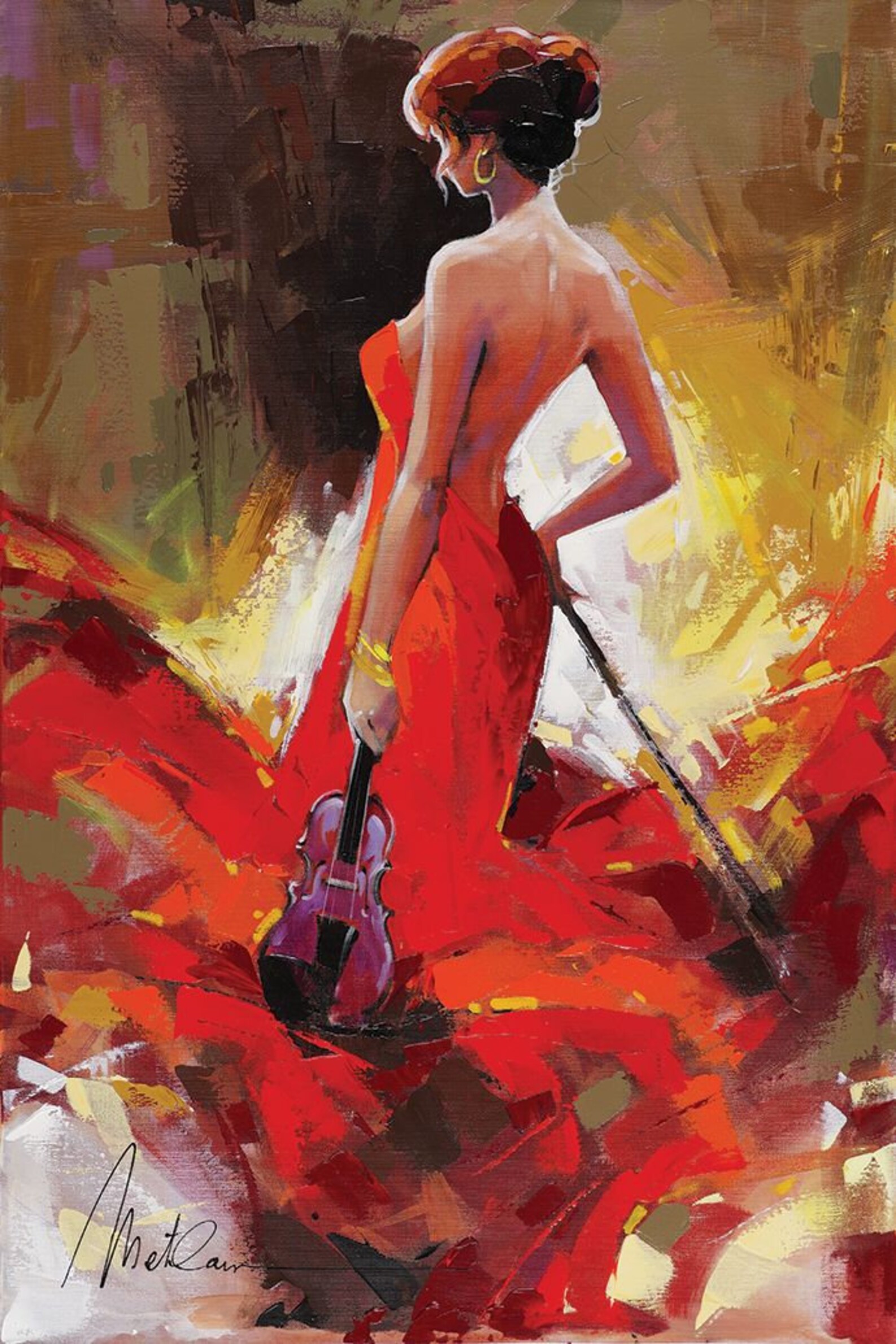 Beautiful Abstract Spanish Flamenco Dancer Colorful Painting Etsy