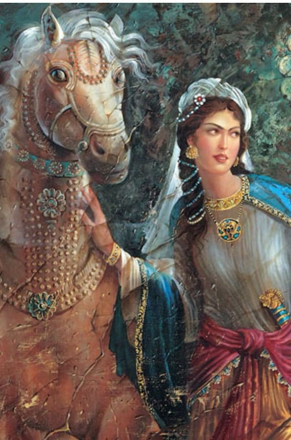 Antique Persian Classical Art Persian Princess Painting Etsy