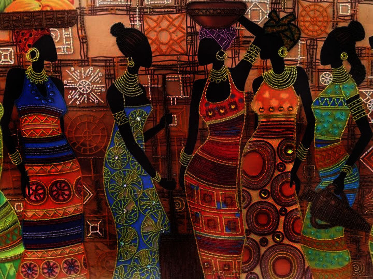 Black Beauty Colorful African Abstract Women Painting Print Etsy