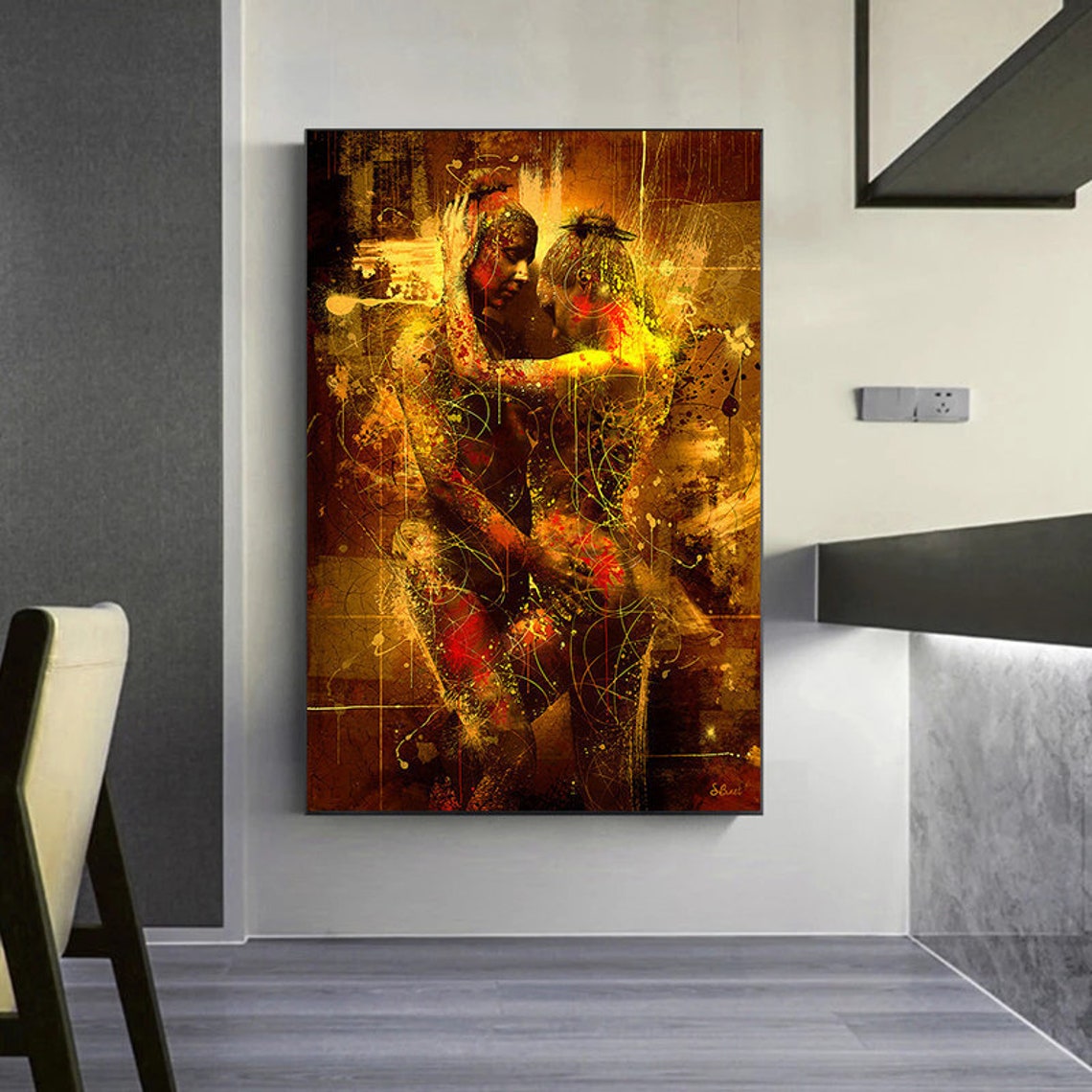 Black Beauty Colorful Abstract Women Painting Print Art Print | Etsy