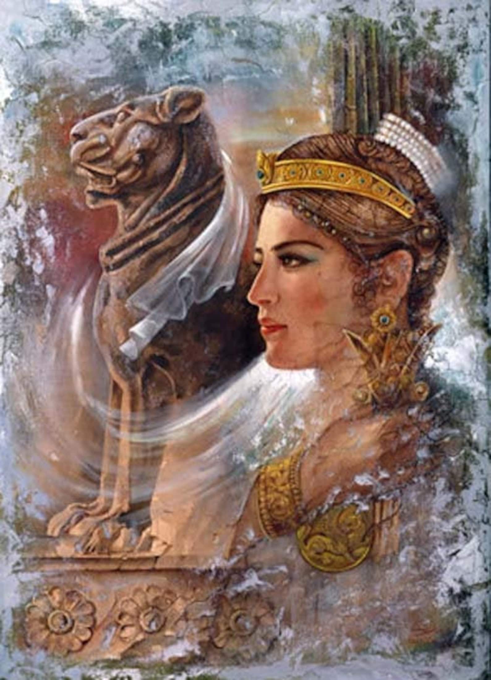 Antique Persian Classical Art Persian Princess Painting Etsy