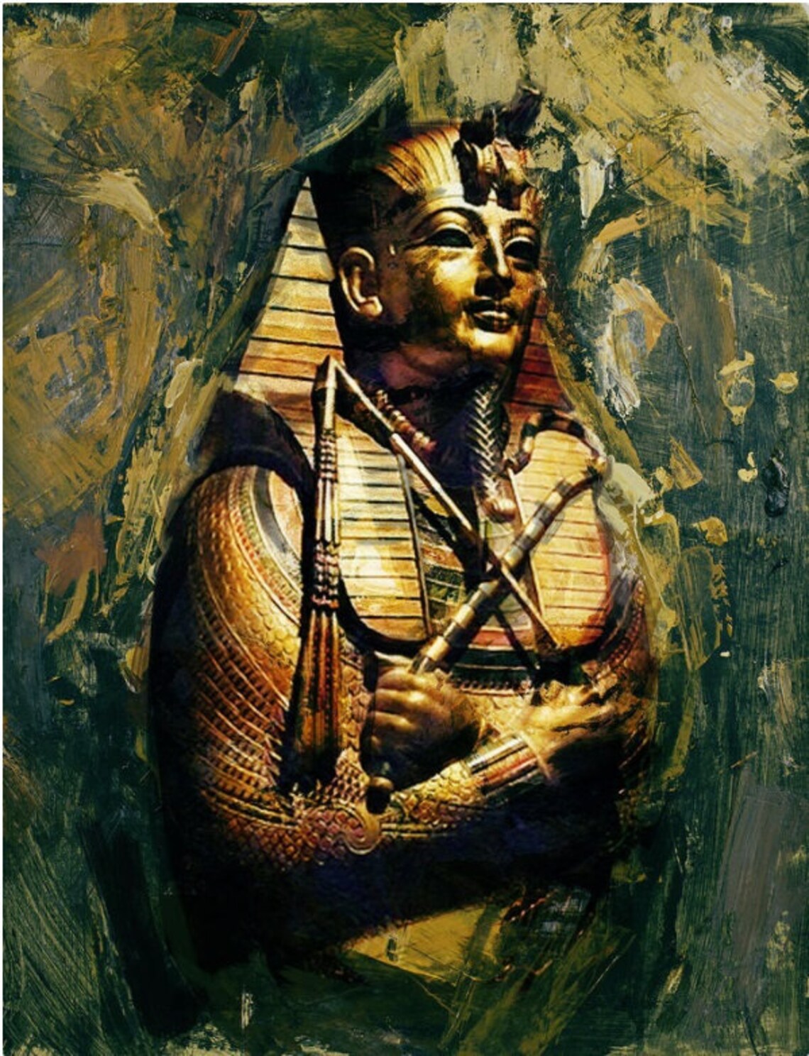 Beautiful Abstract Egyptian Culture Pharaoh Painting Print Etsy