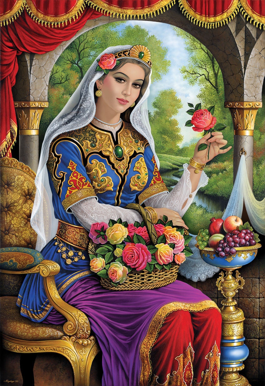 Antique Persian Classical Art Persian Princess Painting Etsy