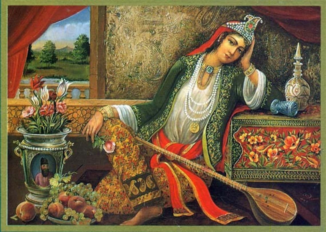 Antique Persian Classical Art Persian Princess Painting Etsy