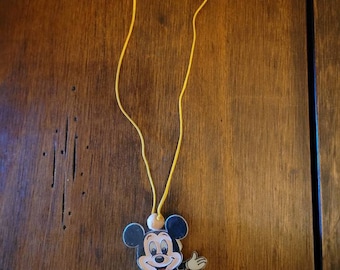 Vintage Walt Disney Productions Pull String Animated Mickey Mouse Necklace