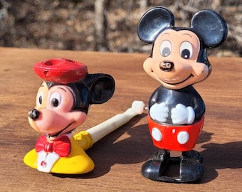 Vintage Walt Disney Mickey Mouse bubble blower And Windup Mickey