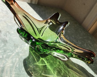 Mid Century Modern Vintage Murano Venetian Art Glass Bowl Handblown Italian Style Decor