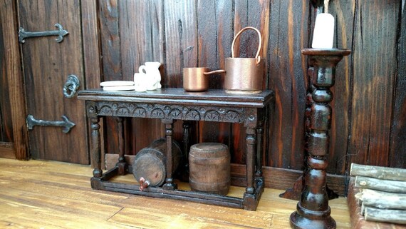 Dollhouse1//12 scale miniature furniture well made wooden hand carved kitchen kit