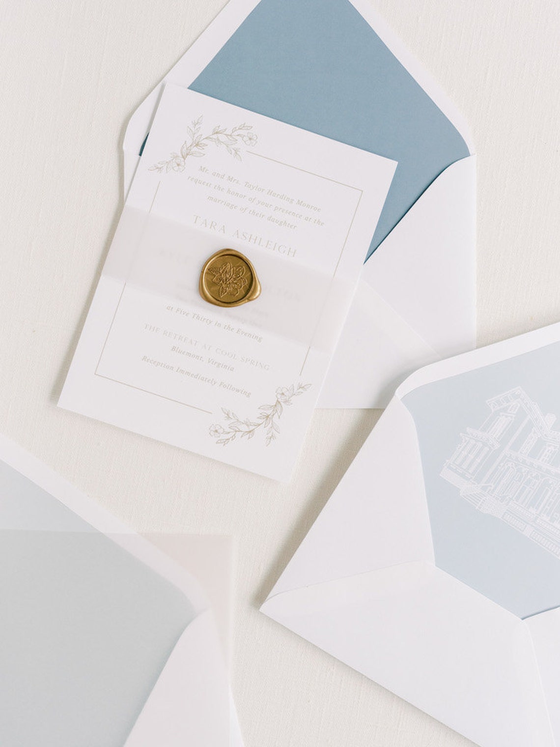 Vellum Belly Band Wedding Invitation Belly Band Wedding Etsy