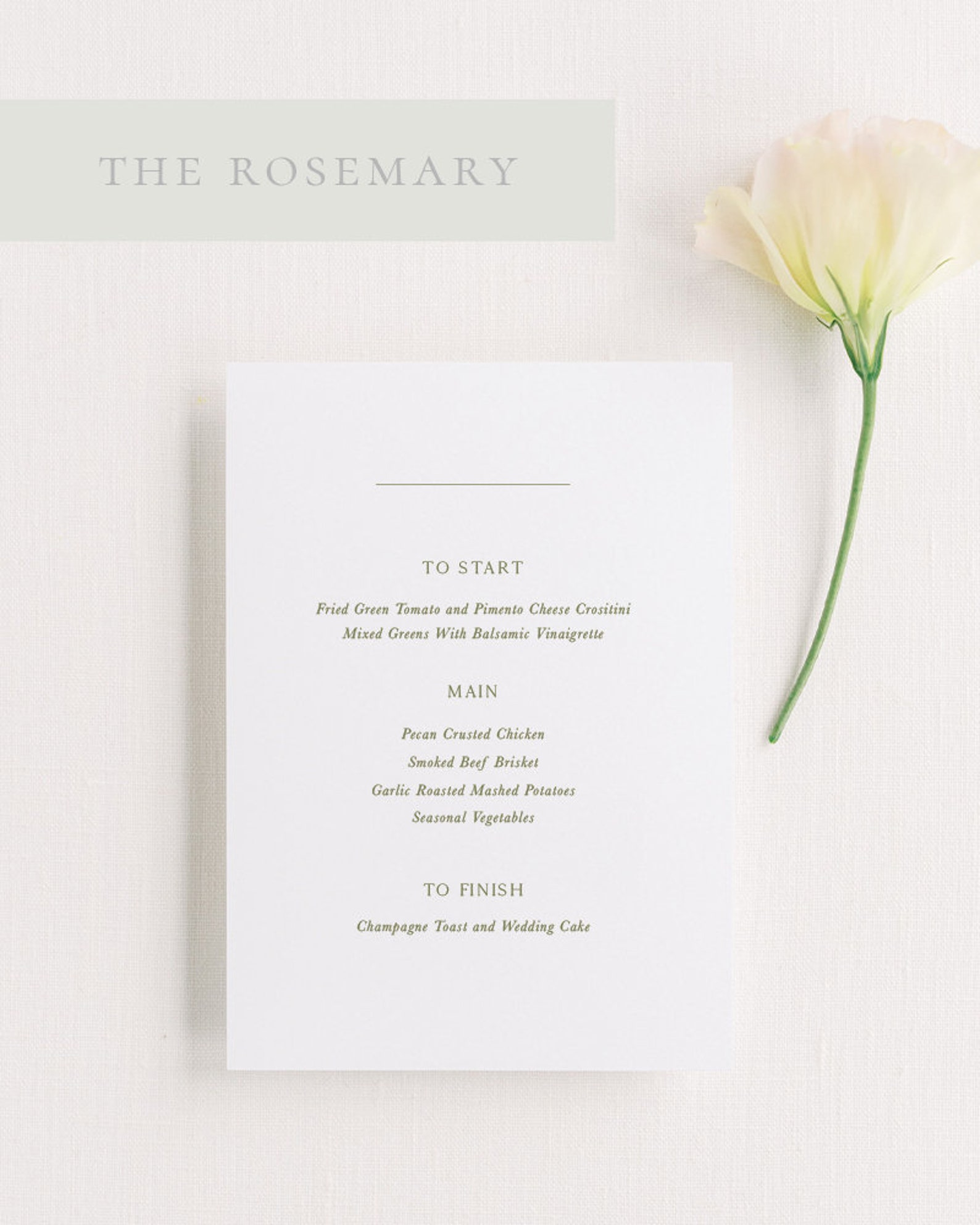 Rosemary Printed Wedding Menu Dinner Menu Reception Menu Etsy