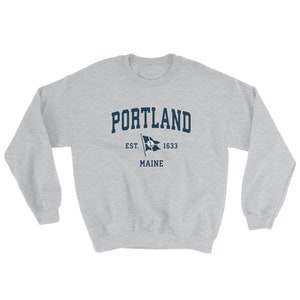 Portland ME Sweatshirt Vintage Portland Maine Sailing Anchor Boat Flag Sweatshirt (Unisex) bild 2