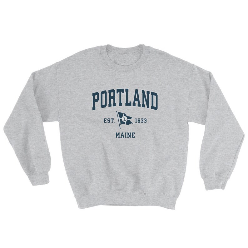 Portland ME Sweatshirt Vintage Portland Maine Sailing Anchor Boat Flag Sweatshirt (Unisex) bild 2