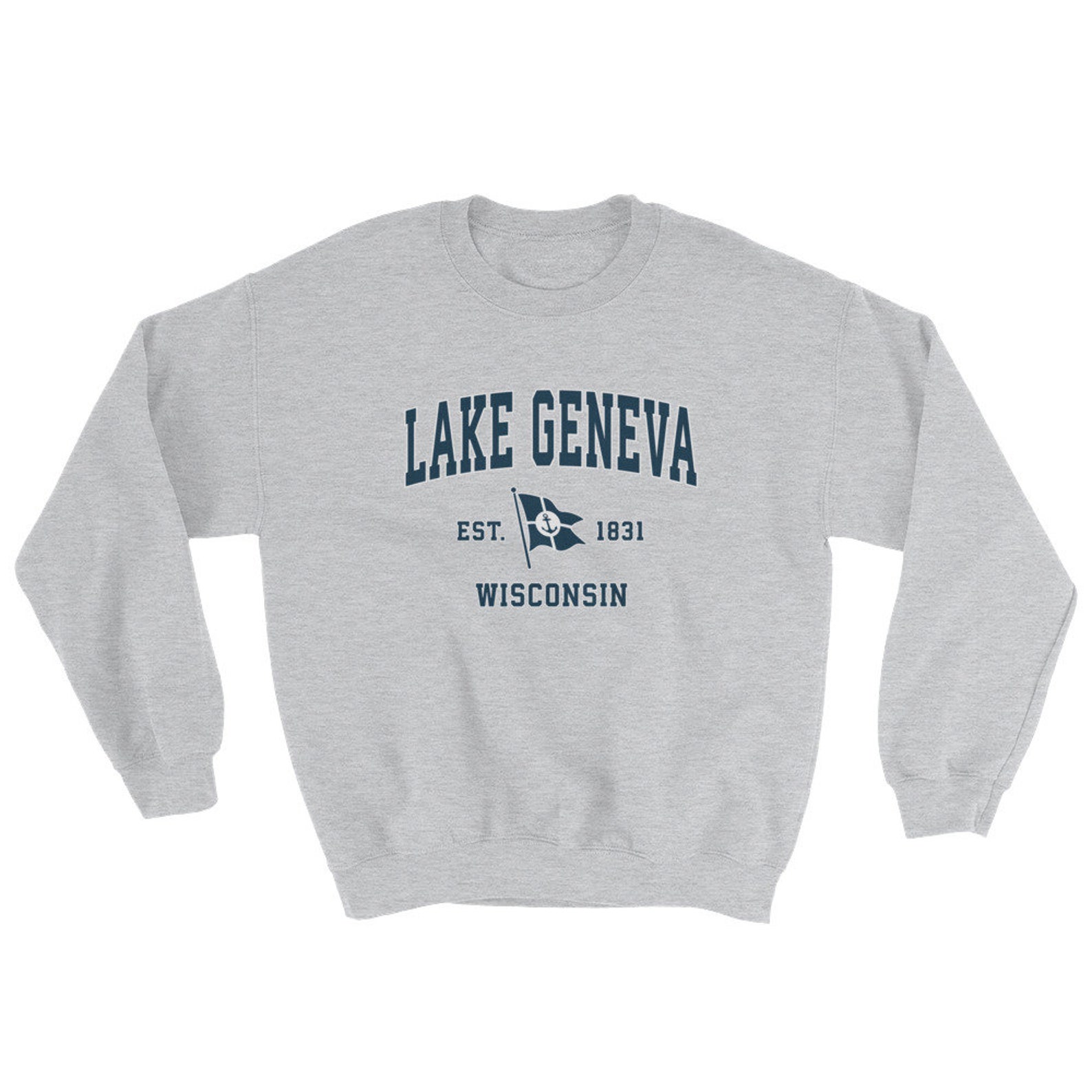 Lake Geneva WI Sweatshirt Vintage Lake Geneva Wisconsin Etsy