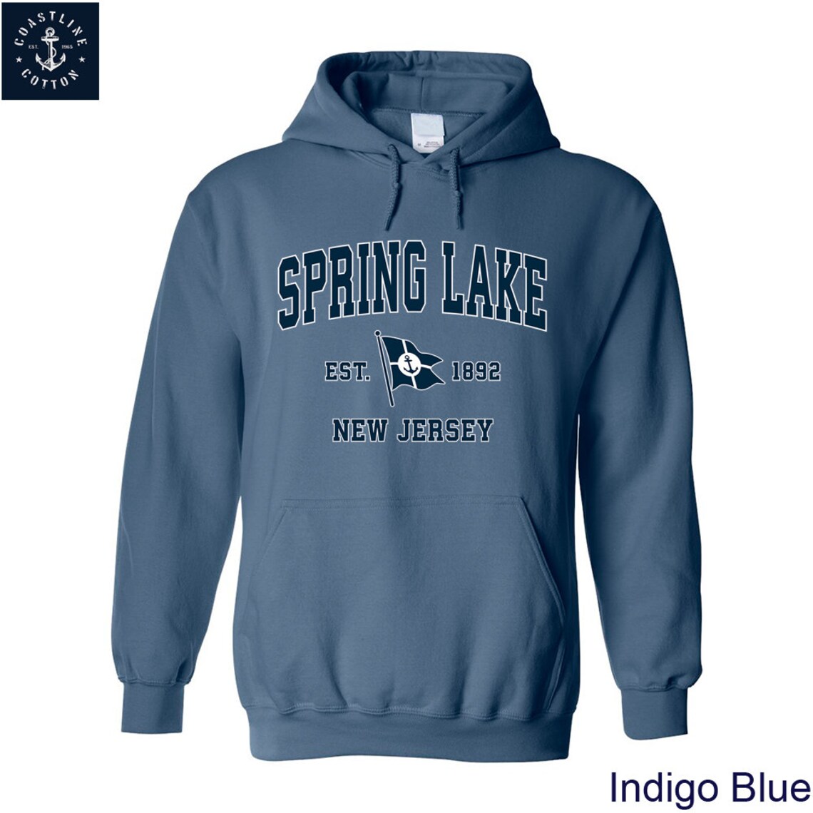Spring Lake New Jersey NJ Hoodie Nautical Boat Anchor Flag Etsy