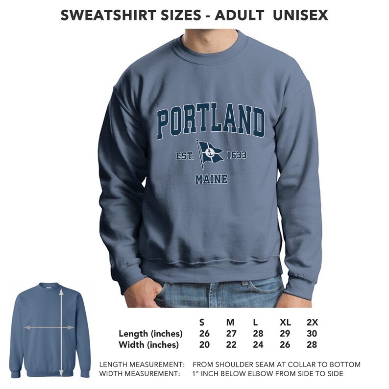 Portland ME Sweatshirt Vintage Portland Maine Sailing Anchor Boat Flag Sweatshirt (Unisex) bild 5