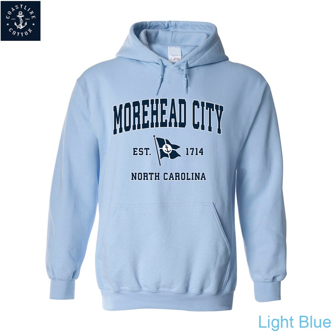 Morehead City North Carolina NC Hoodie Nautical Boat Anchor Etsy