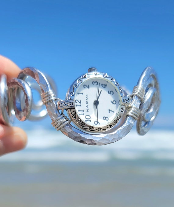 Watch Cuff Bracelet, Swirl Watch Bracelet, Watch Bracelets, Handcrafted Watch, Bracelet Watches for Women, Presence Jewelry, Unique Watches
