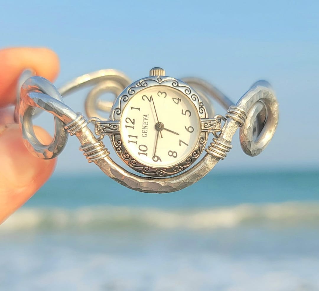 Rolling Waves Watch Bracelet, Made to Order, Cuff, Handcrafted Watch ...