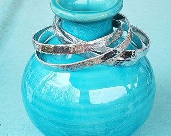 Hammered Aluminum Cuff Bracelet, Minimalist  Bracelet, Unique Bracelet, Hammered Jewelry, Presence Jewelry, Stacking Bracelet, Boho Cuff