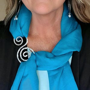 Swirly Scarf Slide, Presence Swirly Scarf Slide, Scarf Accessory, Hammered Jewelry, Unique Jewelry,  Handmade Jewelry, Scarf Slide