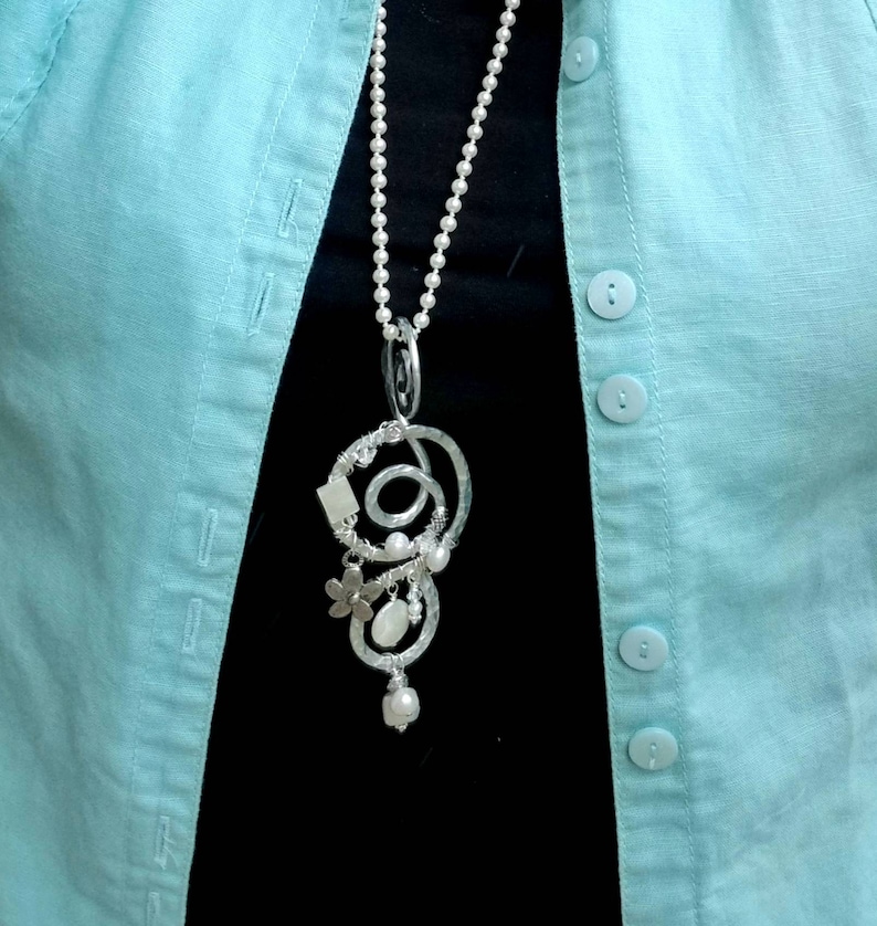 Boho Pendant Necklace Pearl Pendant Necklace Necklaces for Women