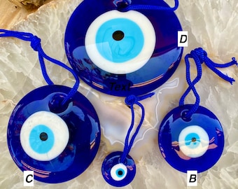 Blue Glass Evil Eye Amulet: Turkish Greek Home Decor