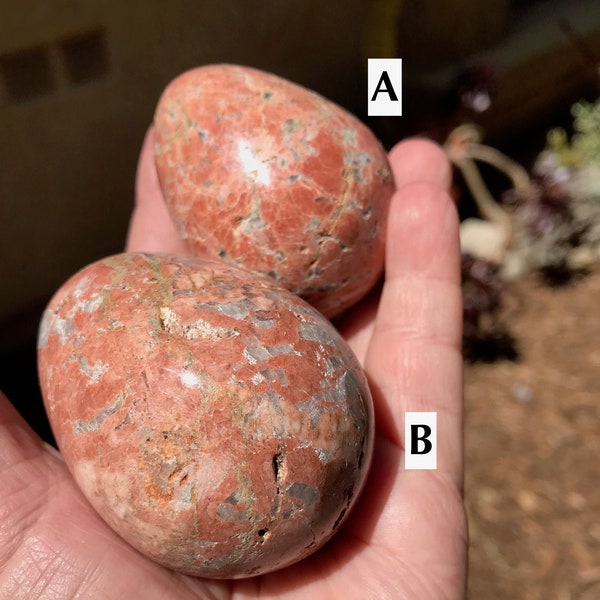 L Pink Microcline Feldspar Egg, Crystal Healing Egg Metaphysical, Reiki, Home Decor