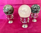 Unique Large Sphere Crystal Holders quot Mini Ice buckets quot Silver Color 2.5 quot diameter Price 1 Holder