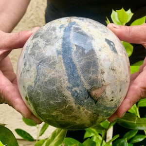 XXL Natural Blue Pietersite Sphere: Quartz Crystal Healing, Home Decor