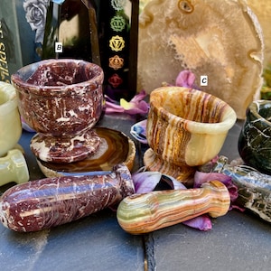 Onyx Mortar and Pestle: Stone Spices Mortar, Witchy Decor