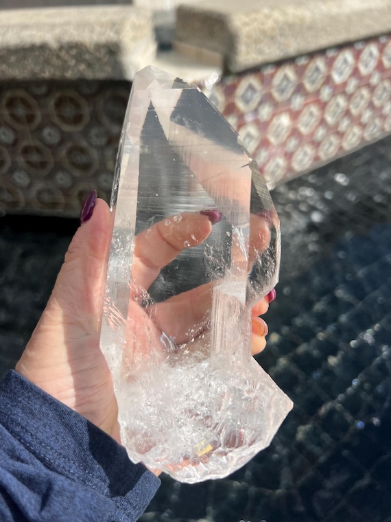 XXL Starbrary Lemurian Quartz Wand: Raw Crystal Point,High Grade, Healing Stone, Brazil