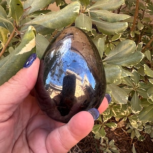 XL Hematite Eggs ,w/ Clear Stand, Protective Stone, Grounding,Reiki, Metaphysical