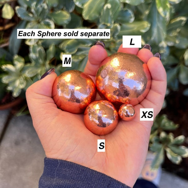 Solid Copper Spheres,Available 4 different sizes, 1pc/price, High  Energy Conductor,Powerful Healer, Reiki , Metaphysical