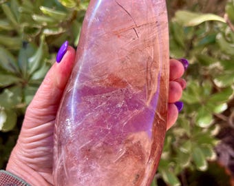 XL Red Hematoid Quartz Free Form: Smoky Quartz Balancing Stone