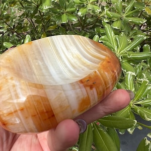Banded Carnelian Agate Bowl: Root & Sacral Chakra Healing Crystal