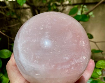 XL Rose Quartz Sphere: Heart Chakra Healing Crystal (110mm)