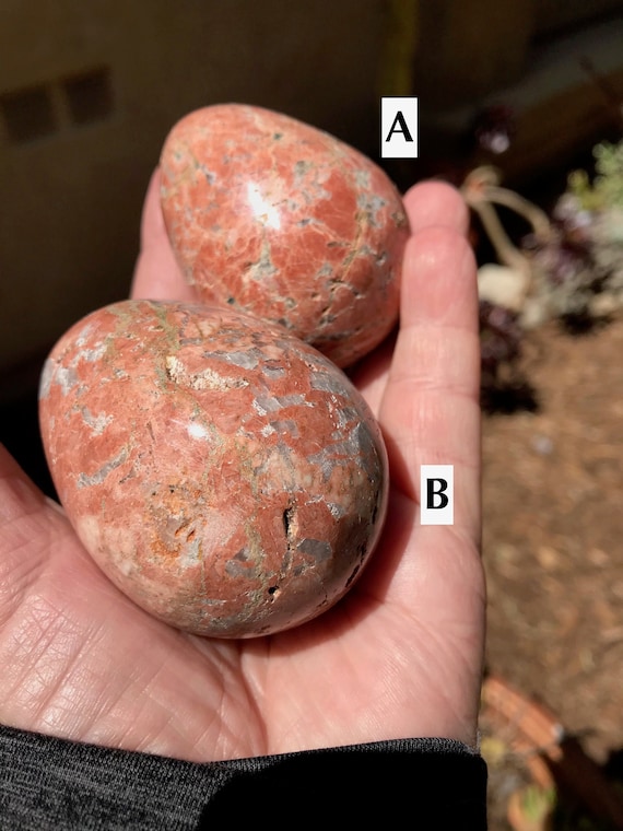 L Pink Microcline Feldspar Egg, Crystal Healing Egg Metaphysical, Reiki, Home Decor