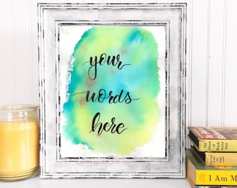 Custom Watercolor Calligraphy