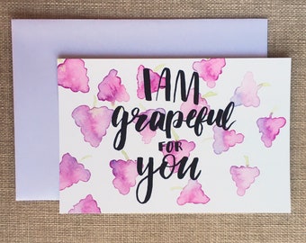 Grape Watercolor Greeting Card
