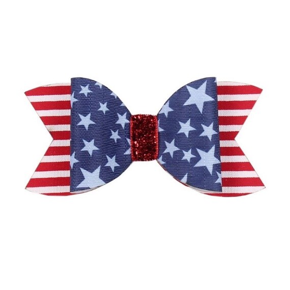 Baby Patriotic Hair Bow Headband Usa 4th Of July Baby American Flag Red White Blue Clothing Shoes Accessories